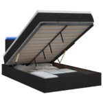 vidaXL Ottoman posteľ s matracom a LED Čierna 120 x 200 cm Látka