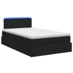 vidaXL Ottoman posteľ s matracom a LED Čierna 120 x 200 cm Látka – Obrázok 7