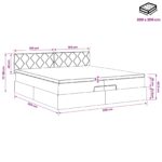 vidaXL Ottoman posteľ s matracom a LED Modrá 200 x 200 cm Látka – Obrázok 12