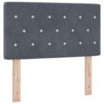 vidaXL Ottoman posteľ s matracom a LED Tmavosivá 80 x 200 cm Zamat – Obrázok 3
