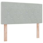 vidaXL Ottoman posteľ s matracom a LED Svetlosivá 90 x 190 cm Zamat – Obrázok 3