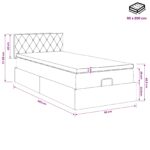 vidaXL Ottoman posteľ s matracom a LED Svetlosivá 90 x 200 cm Zamat – Obrázok 12
