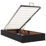 vidaXL Ottoman posteľ s matracom a LED Čierna 90 x 200 cm Zamat – Obrázok 4