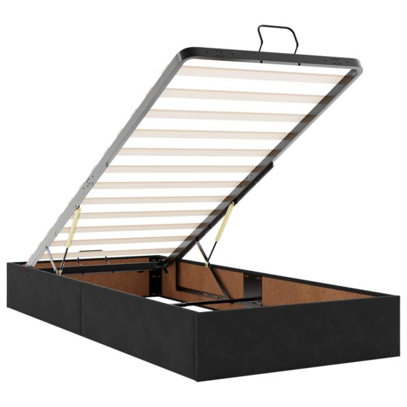 vidaXL Ottoman posteľ s matracom a LED Čierna 100 x 200 cm Zamat – Obrázok 4