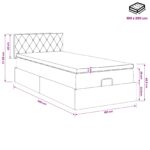 vidaXL Ottoman posteľ s matracom a LED Tmavo modrá 100 x 200 cm Zamat – Obrázok 12