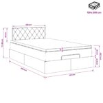 vidaXL Ottoman posteľ s matracom a LED Svetlosivá 120 x 200 cm Zamat – Obrázok 12
