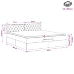 vidaXL Ottoman posteľ s matracom a LED Svetlosivá 140 x 190 cm Zamat – Obrázok 12