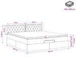 vidaXL Ottoman posteľ s matracom a LED Tmavozelená 140 x 200 cm Zamat – Obrázok 12