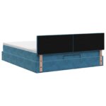 vidaXL Ottoman posteľ s matracom a LED Tmavo modrá 140 x 190 cm Zamat – Obrázok 8