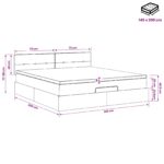 vidaXL Ottoman posteľ s matracom a LED Tmavosivá 140 x 200 cm Zamat – Obrázok 12