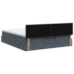 vidaXL Ottoman posteľ s matracom a LED Tmavosivá 140 x 200 cm Zamat – Obrázok 8