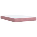 vidaXL Ottoman posteľ s matracom a LED Ružová 140 x 200 cm Zamat – Obrázok 5