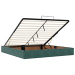vidaXL Ottoman posteľ s matracom a LED Tmavozelená 180 x 200 cm Zamat – Obrázok 4
