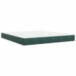 vidaXL Ottoman posteľ s matracom a LED Tmavozelená 180 x 200 cm Zamat – Obrázok 5