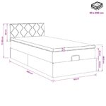 vidaXL Ottoman posteľ s matracom a LED Tmavosivá 90 x 200 cm Zamat – Obrázok 12