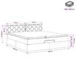 vidaXL Ottoman posteľ s matracom a LED Tmavozelená 140 x 190 cm Zamat – Obrázok 12