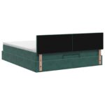 vidaXL Ottoman posteľ s matracom a LED Tmavozelená 140 x 190 cm Zamat – Obrázok 8