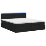vidaXL Ottoman posteľ s matracom a LED Čierna 160 x 200 cm Látka – Obrázok 7