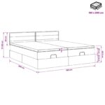 vidaXL Ottoman posteľ s matracom a LED Čierna 180 x 200 cm Látka – Obrázok 12