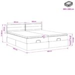 vidaXL Ottoman posteľ s matracom a LED Svetlosivá 200 x 200 cm Látka – Obrázok 12