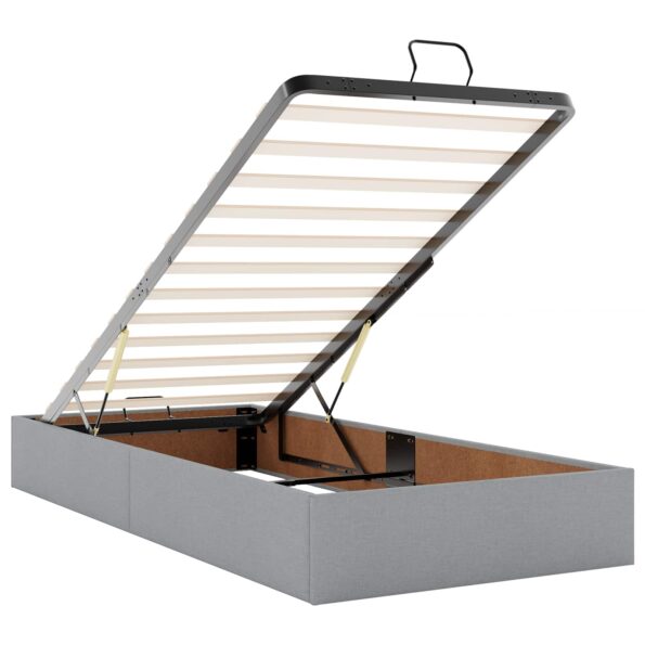 vidaXL Ottoman posteľ s matracom a LED Svetlosivá 200 x 200 cm Látka – Obrázok 4