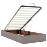 vidaXL Ottoman posteľ s matracom a LED Sivohnedá 180 x 200 cm Látka – Obrázok 4