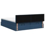 vidaXL Ottoman posteľ s matracom a LED Modrá 200 x 200 cm Látka – Obrázok 8