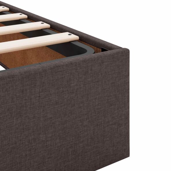 vidaXL Ottoman posteľ s matracom a LED Tmavohnedá 200 x 200 cm Látka – Obrázok 12