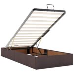 vidaXL Ottoman posteľ s matracom a LED Tmavohnedá 200 x 200 cm Látka – Obrázok 6