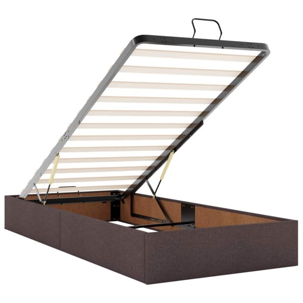 vidaXL Ottoman posteľ s matracom a LED Tmavohnedá 200 x 200 cm Látka – Obrázok 6