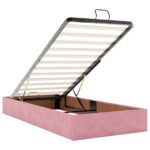 vidaXL Ottoman posteľ s matracom a LED Ružová 160 x 200 cm Zamat – Obrázok 4