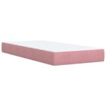 vidaXL Ottoman posteľ s matracom a LED Ružová 160 x 200 cm Zamat – Obrázok 5