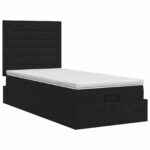 vidaXL Polohovací postel s matrací Čierna 80 x 200 cm Látka – Obrázok 7