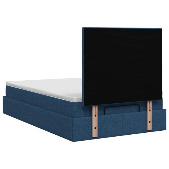 vidaXL Polohovací postel s matrací Modrá 120 x 190 cm Látka – Obrázok 8