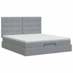 vidaXL Polohovací postel s matrací Svetlosivá 140 x 190 cm Látka – Obrázok 7