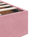 vidaXL Polohovací postel s matrací Ružová 80 x 200 cm Zamat – Obrázok 10