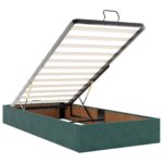 vidaXL Polohovací postel s matrací Tmavozelená 100 x 200 cm Zamat – Obrázok 4
