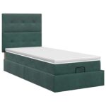 vidaXL Polohovací postel s matrací Tmavozelená 100 x 200 cm Zamat – Obrázok 7