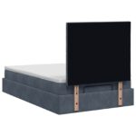 vidaXL Polohovací postel s matrací Tmavosivá 120 x 200 cm Zamat – Obrázok 8