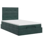 vidaXL Polohovací postel s matrací Tmavozelená 120 x 200 cm Zamat – Obrázok 7