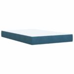 vidaXL Polohovací postel s matrací Tmavomodrá 120 x 200 cm Zamat – Obrázok 5