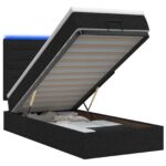 vidaXL Ottoman posteľ s matracom a LED Čierna 90 x 190 cm Látka