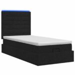 vidaXL Ottoman posteľ s matracom a LED Čierna 90 x 190 cm Látka – Obrázok 7