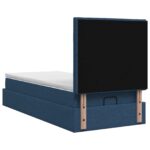 vidaXL Ottoman posteľ s matracom a LED Modrá 90 x 200 cm Látka – Obrázok 8