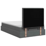 vidaXL Ottoman posteľ s matracom a LED Tmavosivá 120 x 200 cm Látka – Obrázok 8