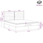 vidaXL Ottoman posteľ s matracom a LED Čierna 140 x 190 cm Látka – Obrázok 12