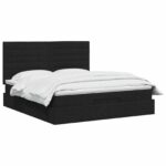 vidaXL Ottoman posteľ s matracom a LED Čierna 140 x 190 cm Látka – Obrázok 2