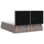 vidaXL Ottoman posteľ s matracom a LED Sivohnedá 140 x 190 cm Látka – Obrázok 8