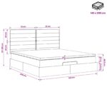 vidaXL Ottoman posteľ s matracom a LED Svetlosivá 140 x 200 cm Látka – Obrázok 12
