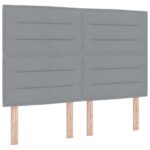 vidaXL Ottoman posteľ s matracom a LED Svetlosivá 140 x 200 cm Látka – Obrázok 3